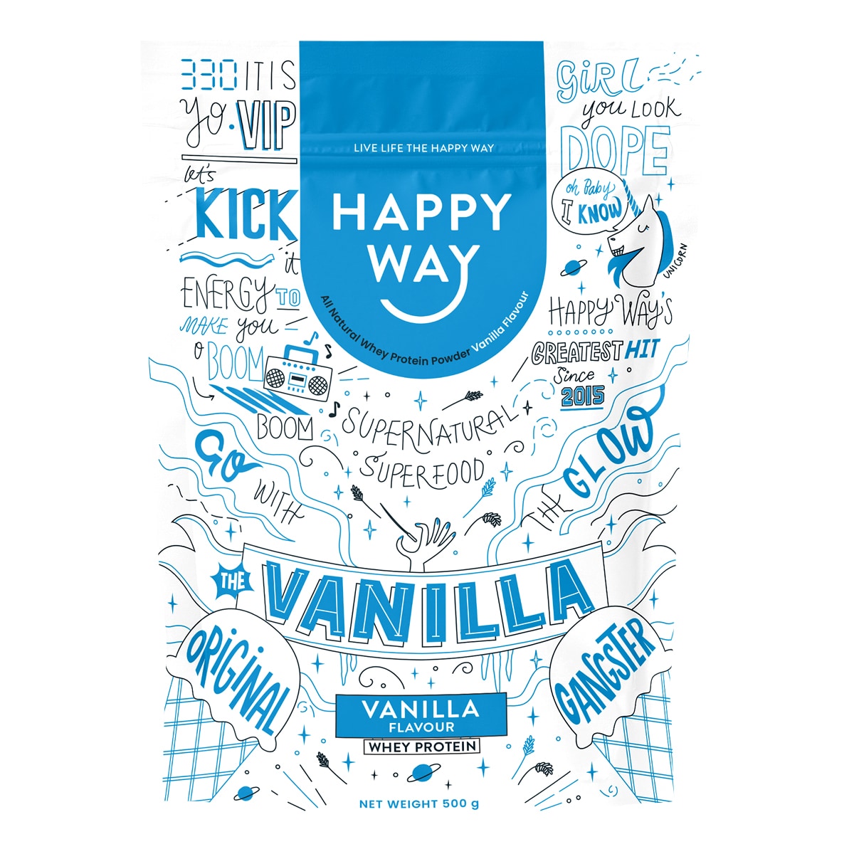Happy Way Whey Protein Powder Vanilla 500g | Healthylife