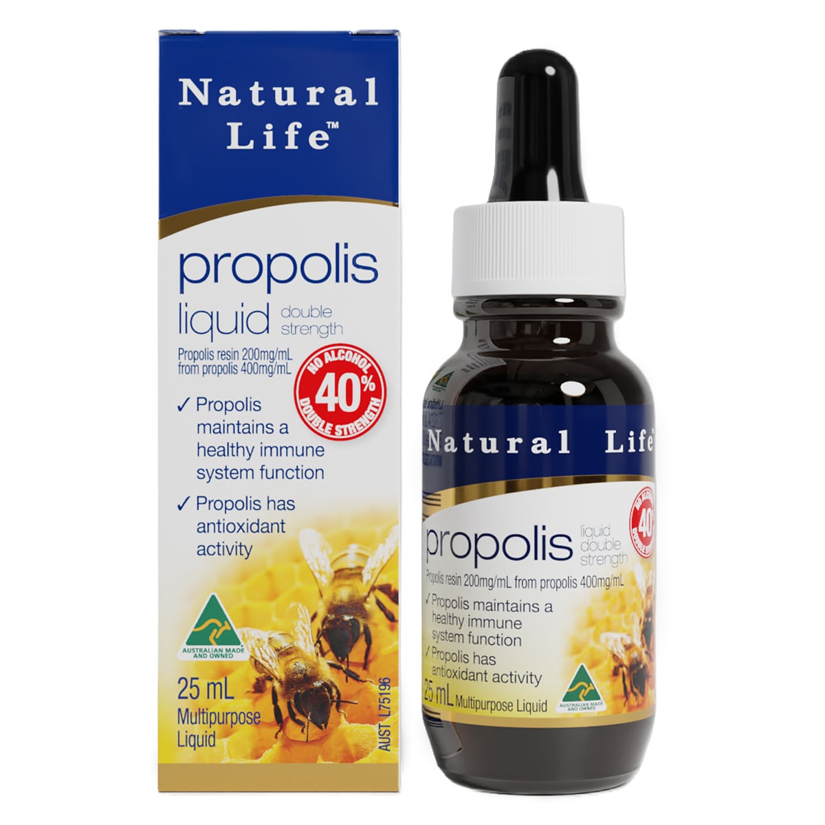 Natural Life Propolis Liquid 40% No Alcohol 25ml | Healthylife