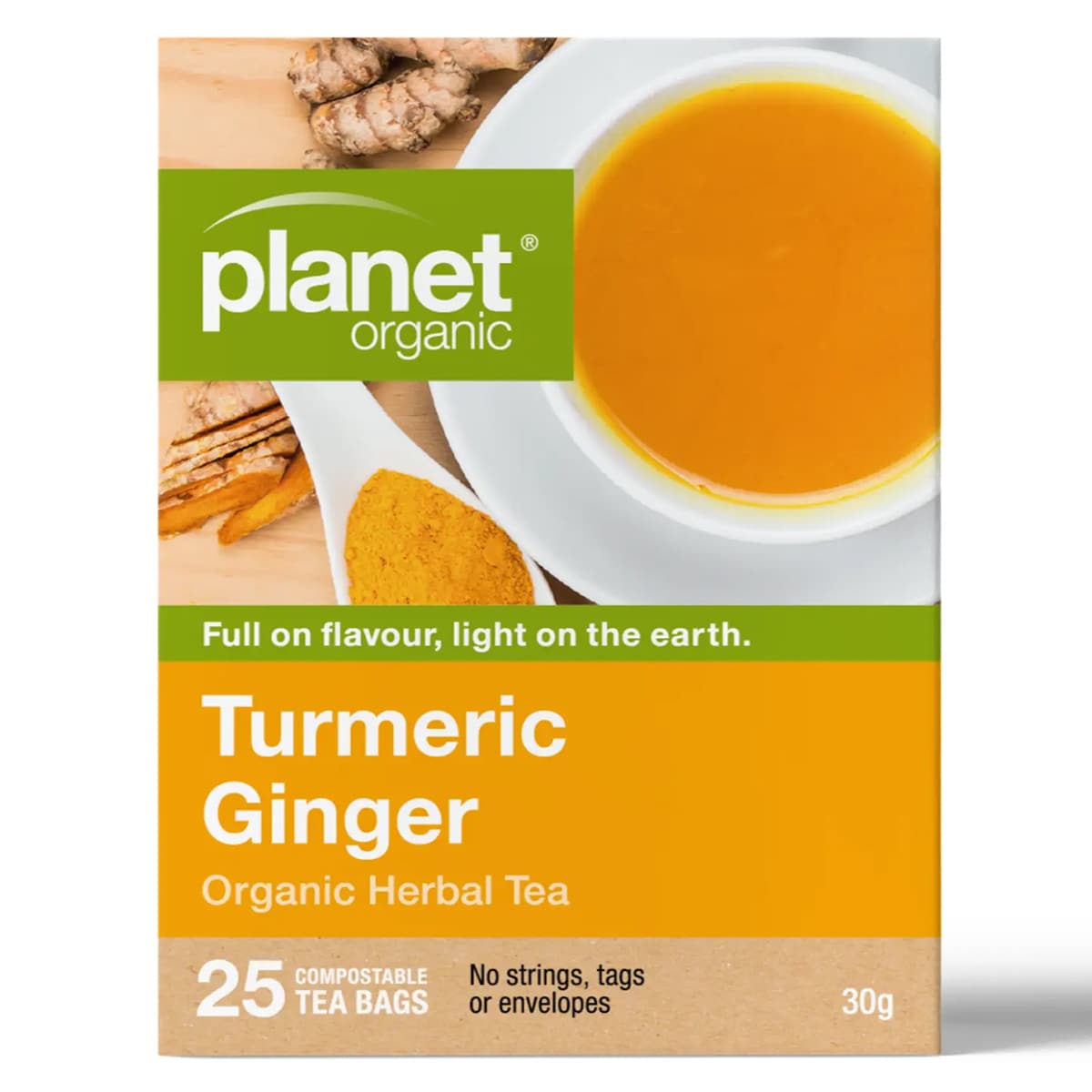 Planet Organic Turmeric Ginger 25 Tea Bags | Healthylife Planet Organic Turmeric Ginger 25 Tea Bags | Healthylife
