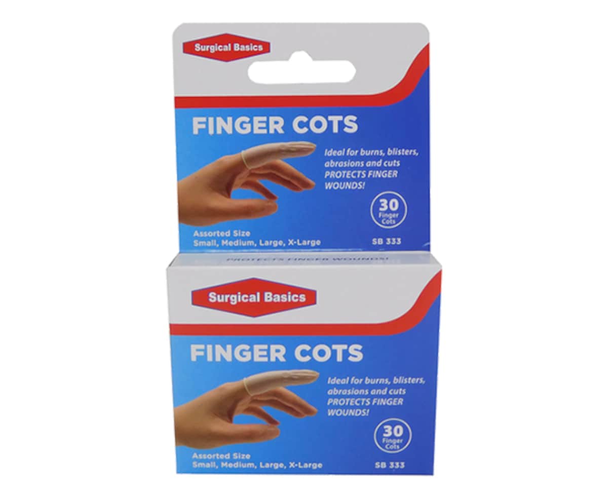 Surgical Basics Finger Cots Assorted Sizes 30 Pack