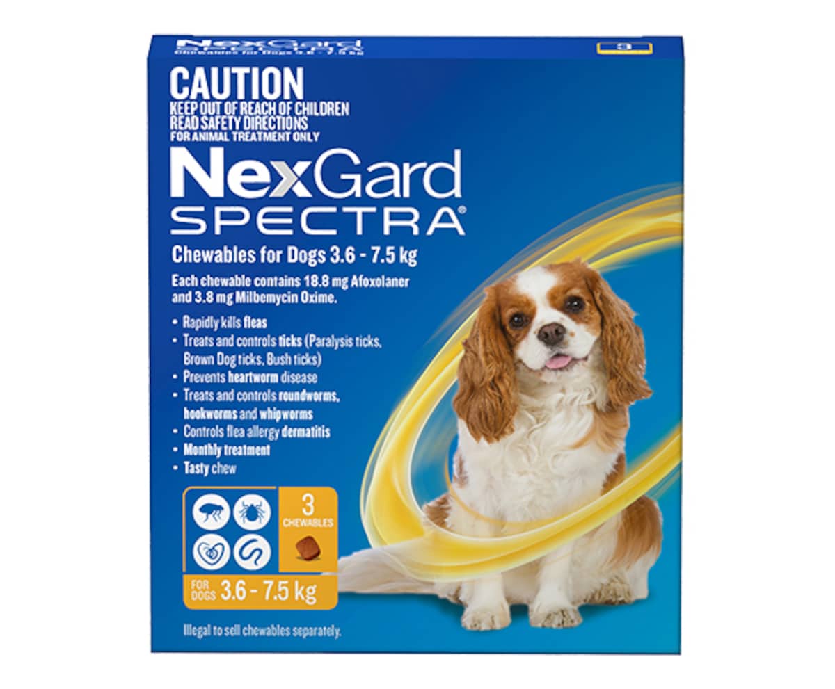 Nexgard Spectra Chewables for Small Dogs 3.6-7.5kg 3 Pack
