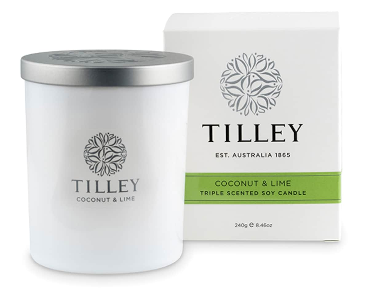 Tilley Scented Soy Candle Coconut & Lime 240g