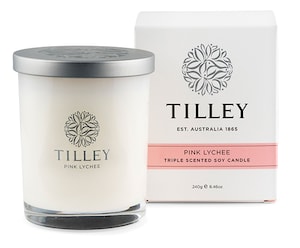 Tilley Scented Soy Candle Pink Lychee 240g