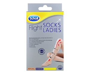Scholl Flight Socks Ladies Natural Australian W8-W10 1 Pair