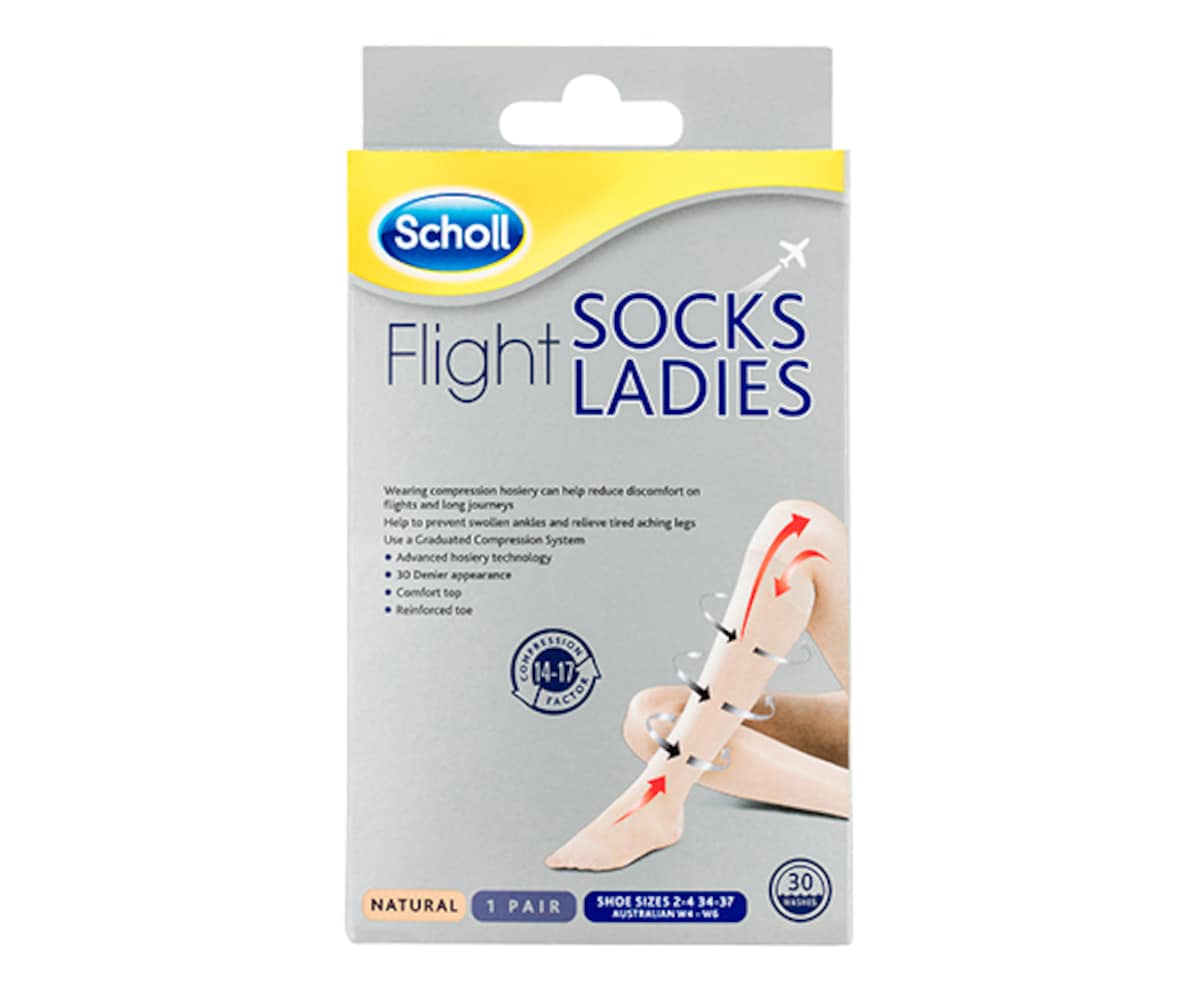 Scholl Flight Socks Ladies Natural Australian W4-W6 1 Pair