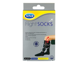 Scholl Flight Socks Black Unisex Australian M9-M12 1 Pair