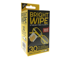 Bright Wipe Lens Wipe 30 Pack
