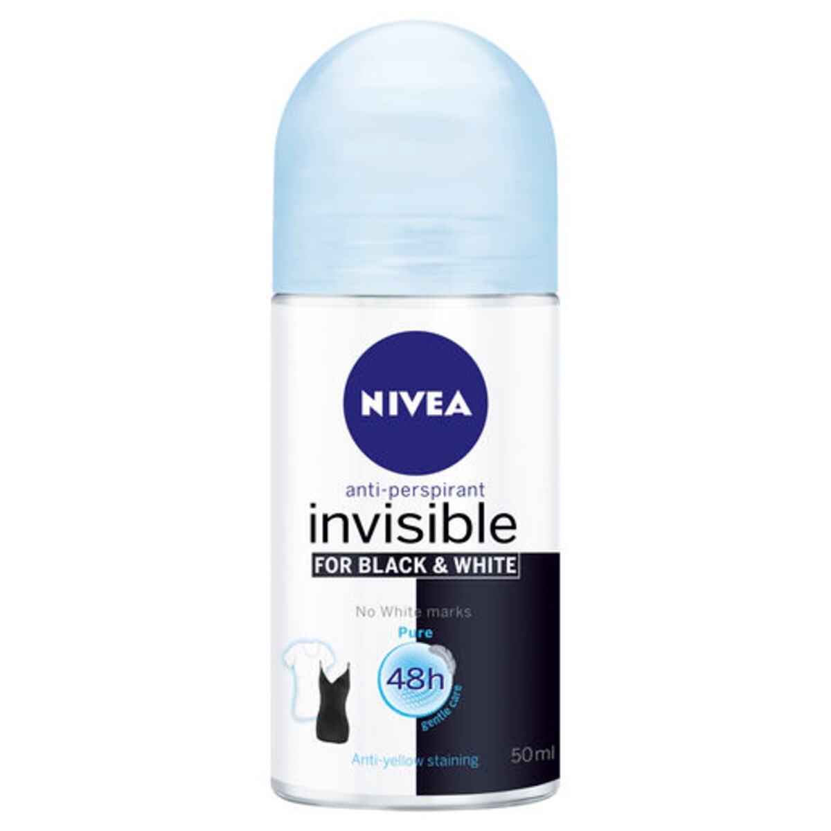 Nivea Anti-Perspirant Roll-on Invisible for Black & White Pure 50ml