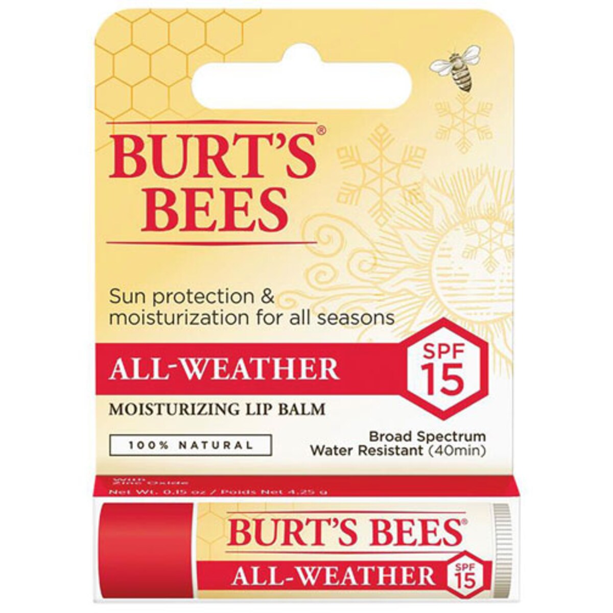 Burts Bees All Weather SPF15+ Lip Balm 4.25g