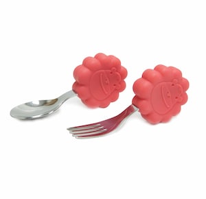 Marcus & Marcus Palm Grasp Fork & Spoon Set Red