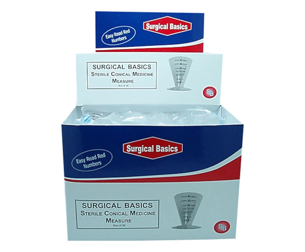 Surgical Basics Sterile Conical Medicine Measure 40ml