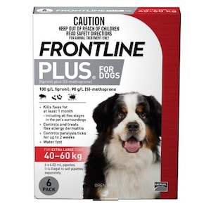 Frontline Plus for Extra Large Dogs 40-60kg Red 6 Doses