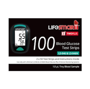 LifeSmart TwoPlus Blood Glucose Test Strips 100 Pack