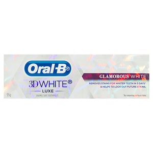 Oral B Toothpaste 3D White Luxe Glamorous White Paste 95g