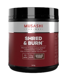 Musashi Shred & Burn Protein Chocolate Milkshake 340g