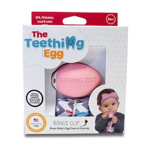 The Teething Egg Pink with Bonus Clip