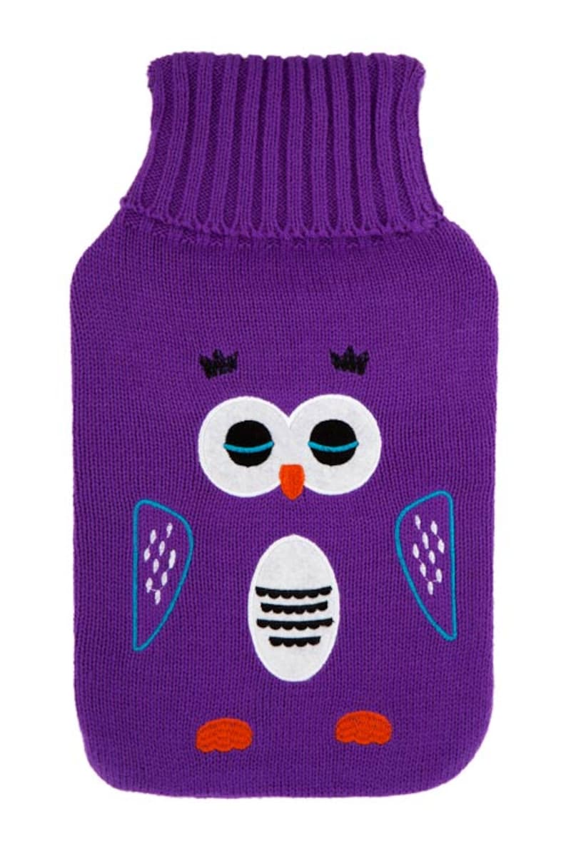 McGloins Hot Water Bottle with Knitted Cover and Patch Embroidery (Assorted Designs Selected at Random)