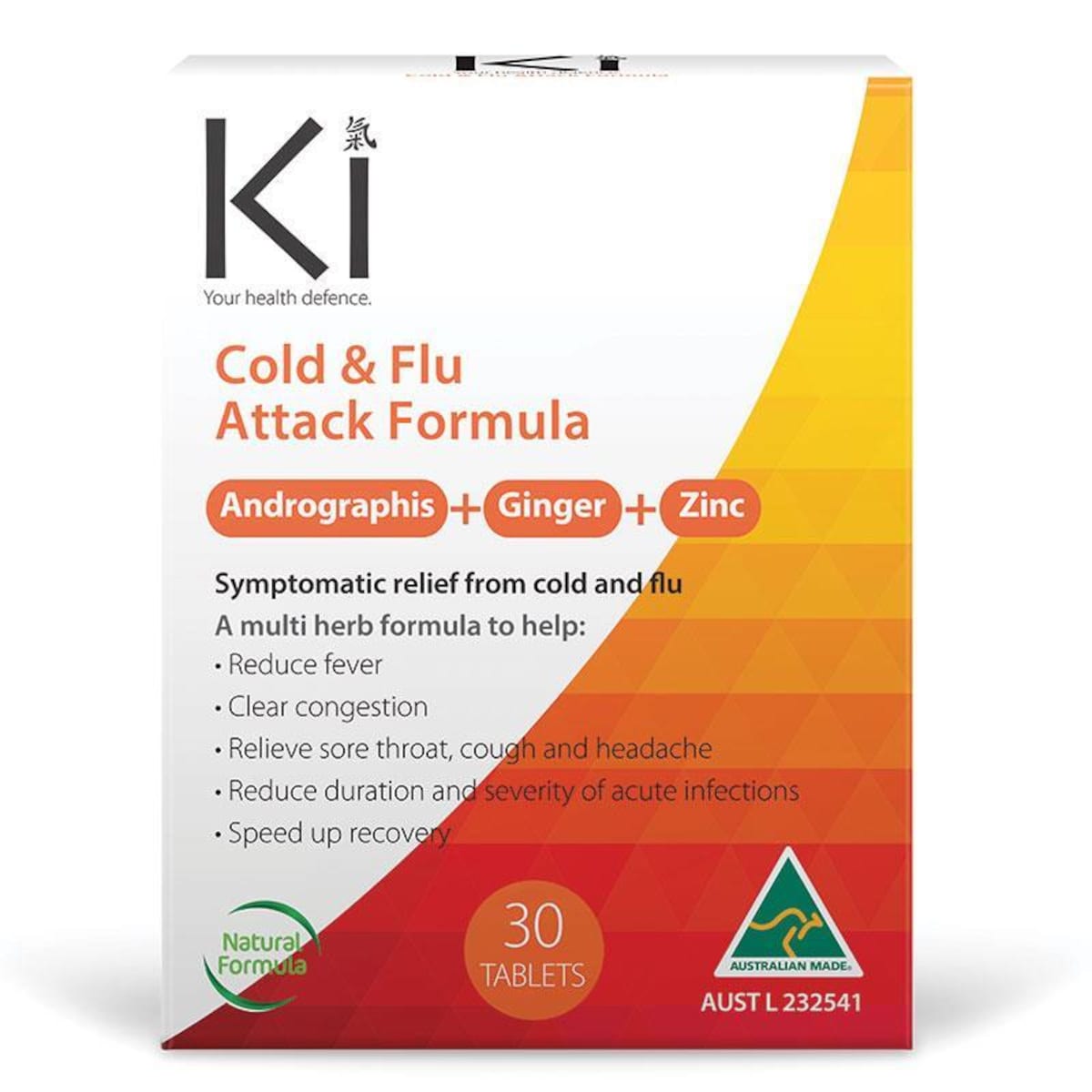 Ki Cold & Flu Attack Formula 30 Tablets