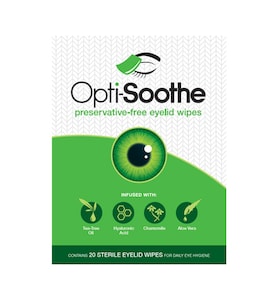 Opti-Soothe Preservative Free Eyelid Wipes 20 Pack