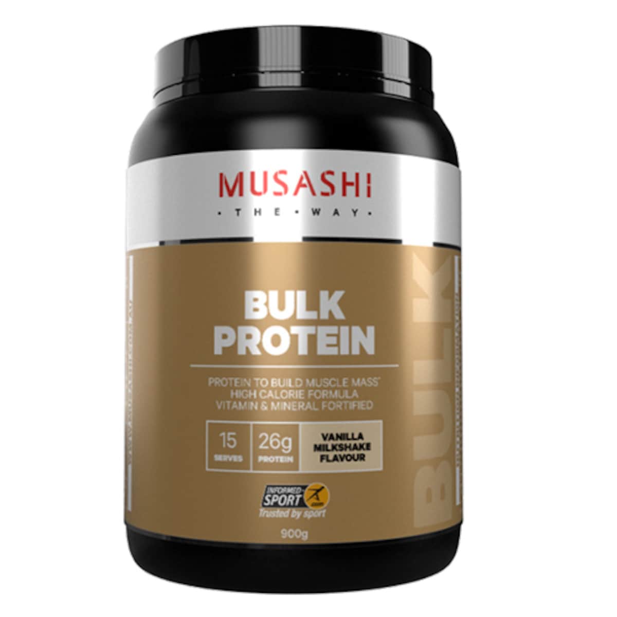 Musashi Bulk Protein Powder Vanilla Milkshake 900g Australia