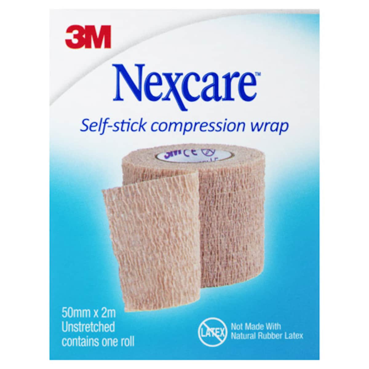 Nexcare Self-Stick Compression Wrap 50mm x 2m Unstretched 1 Roll
