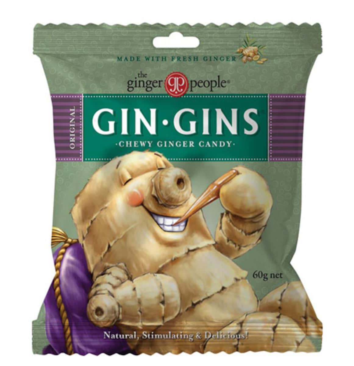 The Ginger People Gin Gins Ginger Candy Bag Chewy Original 60G