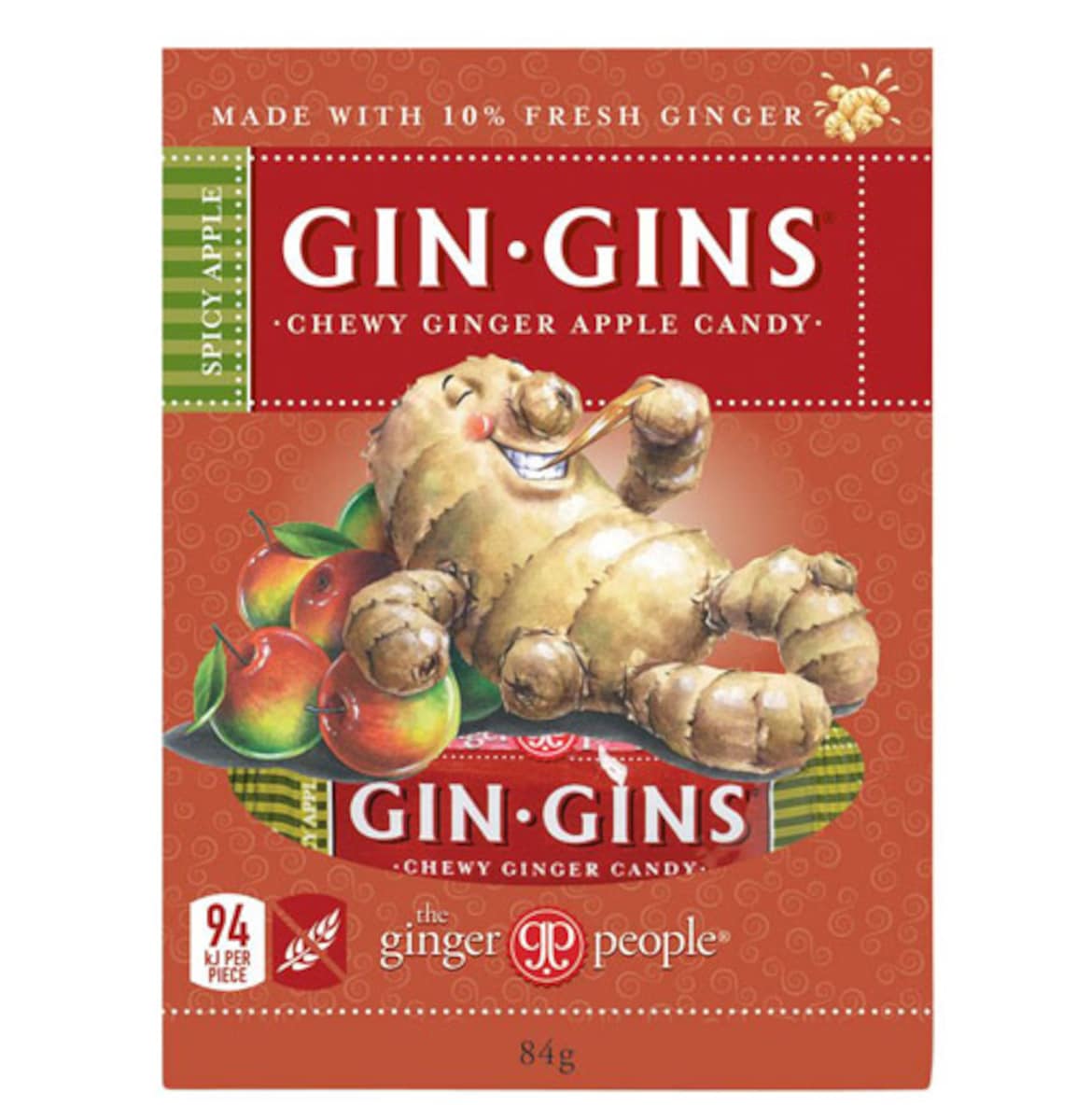 The Ginger People Gin Gins Spicy Apple Ginger Chews 84g