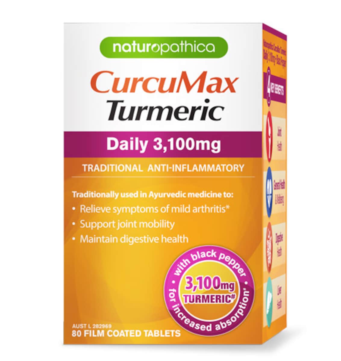 Naturopathica CurcuMax Turmeric Daily 3100mg 80 Tablets
