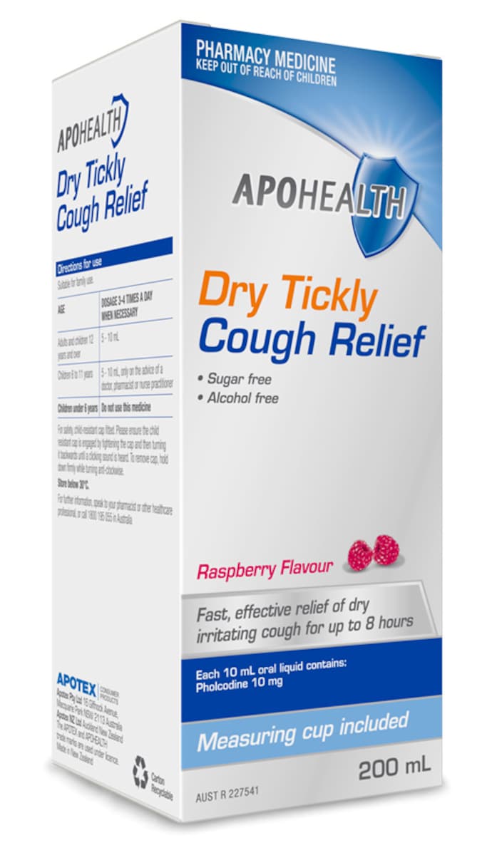 APOHEALTH Dry Tickly Cough Relief Raspberry Flavour 200ml