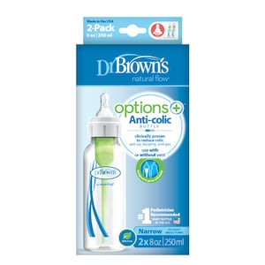 Dr Brown's Options Narrow Neck Baby Bottle 2 x 250ml