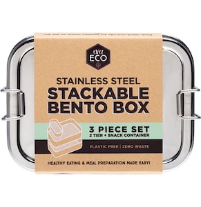 Ever Eco Bento Box Stackable Bento 2 Tier + Mini Snack Container 1200ml