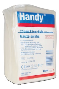 Handy Gauze Swabs Sterile 7.5cm x 7.5cm 100 Pack