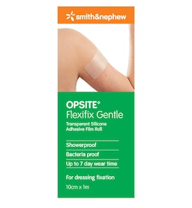 Opsite Flexifix Gentle Transparent Silicone Adhesive Film Roll 10cm x 1m by Smith & Nephew