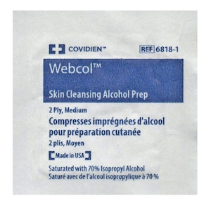 Webcol Skin Cleansing Alcohol Prep Wipe Single
