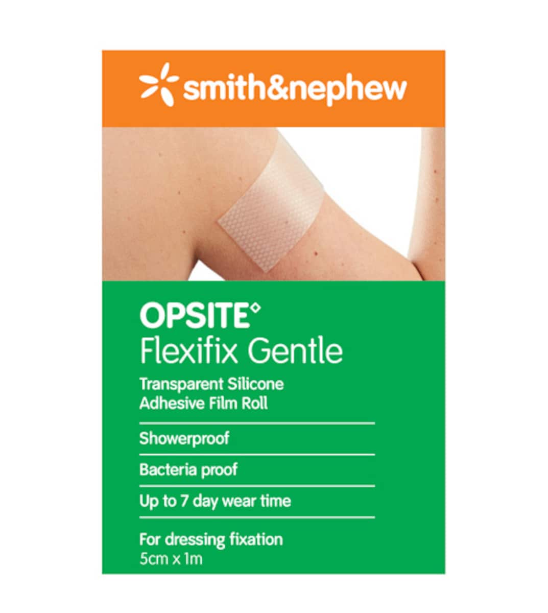 Opsite Flexifix Gentle Transparent Silicone Adhesive Film Roll 5cm x 1m by Smith & Nephew