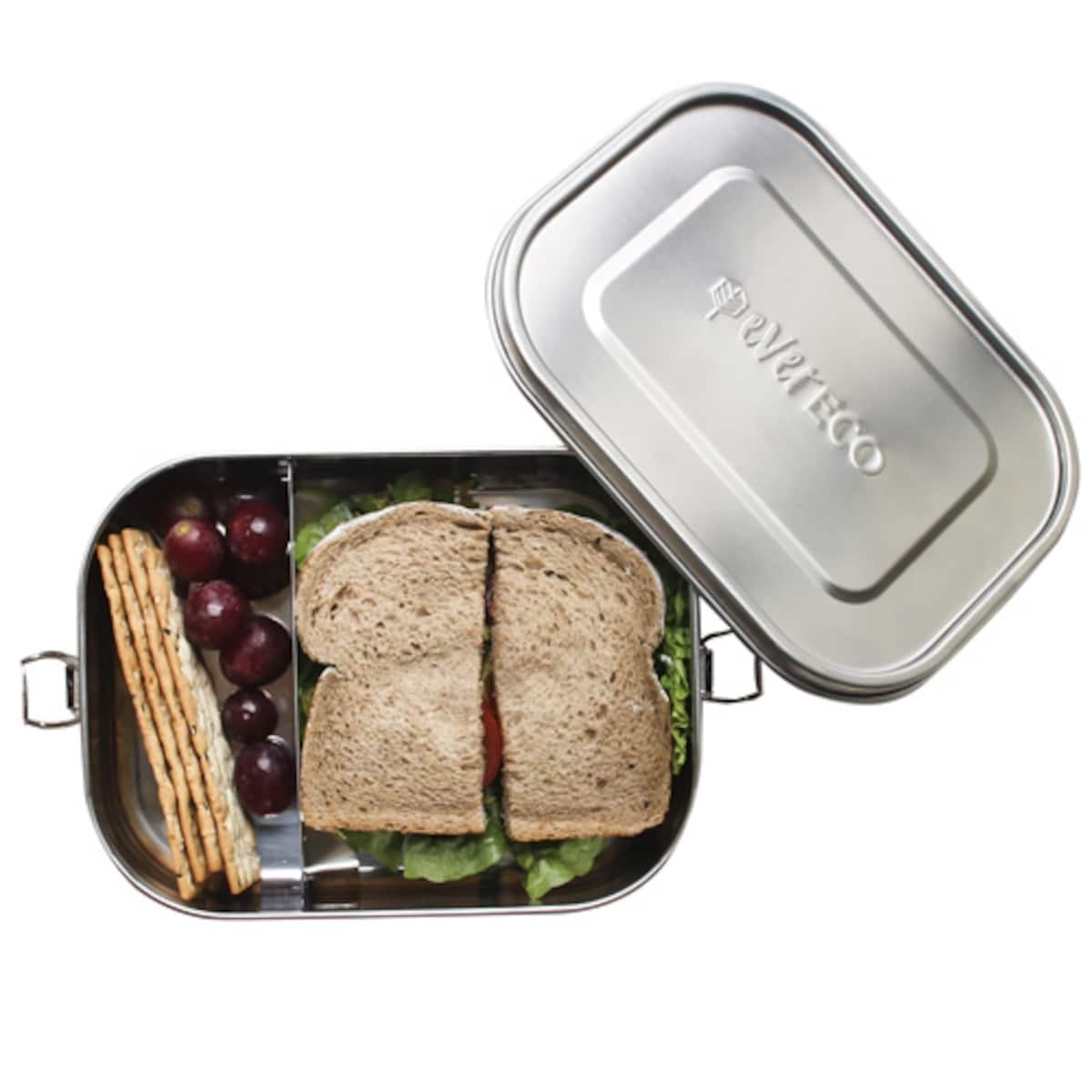 Ever Eco Stainless Steel Bento Lunch Box 2 Compartment With Removable Divider 1400ml