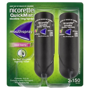 Nicorette Quit Smoking QuickMist Nicotine Nicotine Mouth Spray Berry 2 x 150 Sprays