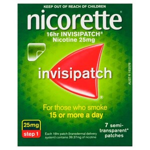 Nicorette Quit Smoking 16 Hour Nicotine Invisipatch Step 1 25mg 7 Patches