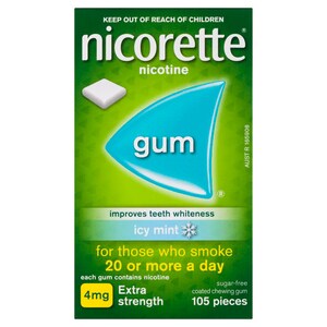 Nicorette Quit Smoking Nicotine Gum 4mg Icy Mint 105 Pieces