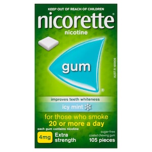 Nicorette Quit Smoking Nicotine Gum 4mg Icy Mint 105 Pieces