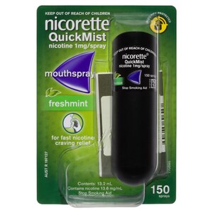 Nicorette Quit Smoking QuickMist Nicotine Mouth Spray Freshmint 150 Sprays