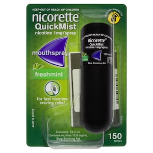 Nicorette Quit Smoking QuickMist Nicotine Mouth Spray Freshmint 150 Sprays