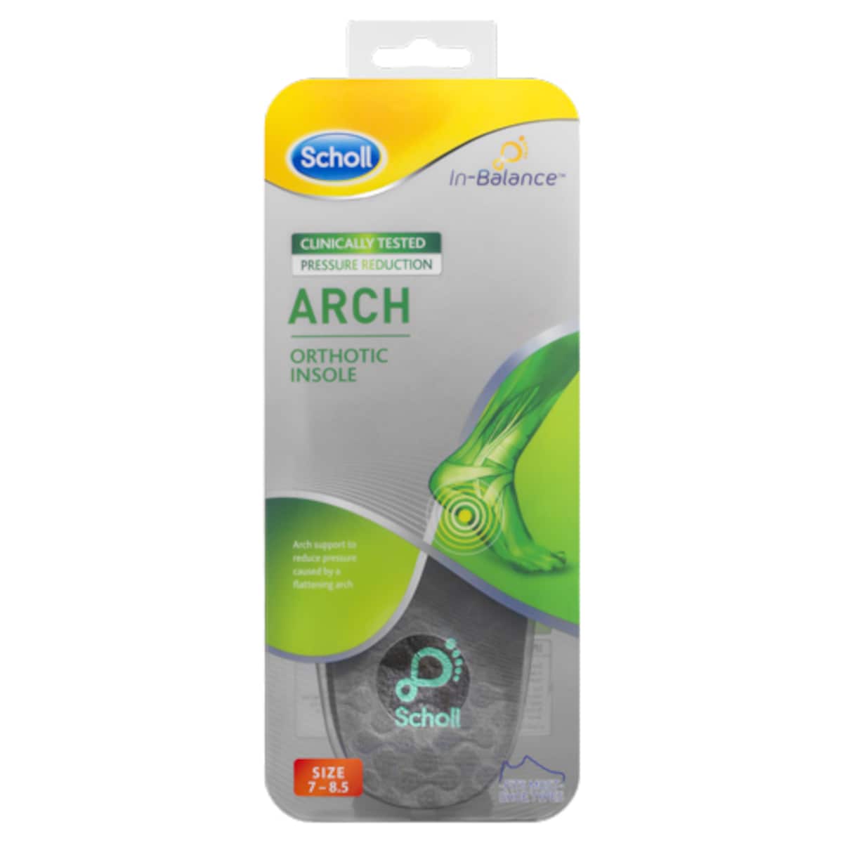 Scholl In-balance Ball of Foot & Arch Orthotic Insole Medium