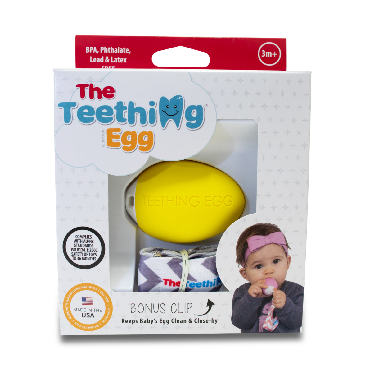 The Teething Egg Yellow with Bonus Clip
