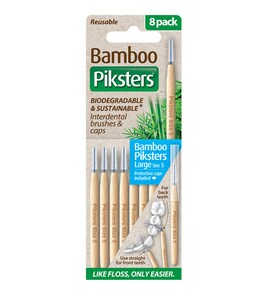 Piksters Bamboo Interdental Brush Size 5 Blue 8 Pack