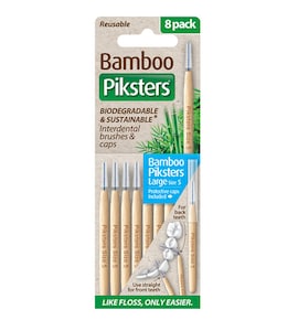 Piksters Bamboo Interdental Brush Size 5 Blue 8 Pack