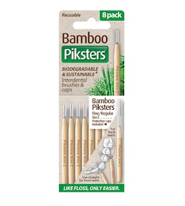 Piksters Bamboo Interdental Brush Size 2 White 8 Pack
