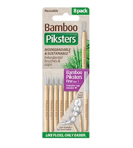 Piksters Bamboo Interdental Brush Size 1 Purple 8 Pack