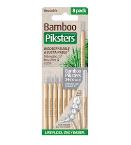 Piksters Bamboo Interdental Brush Size 0 Grey 8 Pack