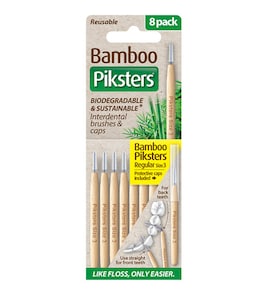 Piksters Bamboo Interdental Brush Size 3 Yellow 8 Pack